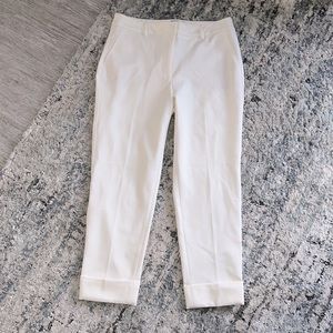 WHBM white cuffed ankle pants, fully-lined pockets, NWOT